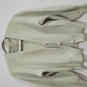 Light Sage Ribbed Cardigan Size M